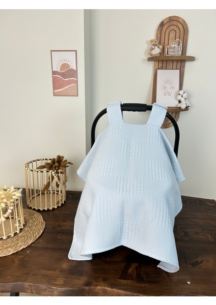 Isimli Puset Örtüsü Nakış Işlemeli %100 Pamuk Çok Amaçlı Örtü Waffle Pike Kumaş Beyaz/pembe/mavi