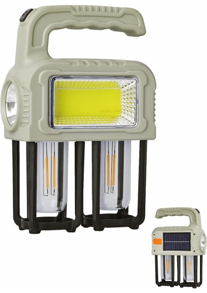 Solar LED El 1000 Lümen – 3 Modlu Cob & Filament & 3W LED Işık – Powerbank Özellikli, Güneş Enerjili, USB Type-C Şarjlı, 2400MAH Pil, Taşınabilir Işık Kaynağı