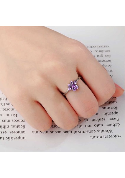 925 Ayar Gümüş Mor Kedi Patisi Yüzük T5138 (770770) fiyatları