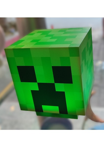Minecraft Küp Model Şarjlı Masa/gece Lambası Yeşil (11CM*9CM)AD52201