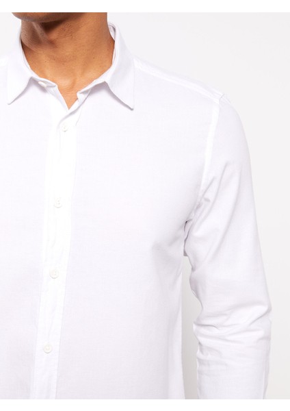 Yeni Sezon Slim Fit Uzun Kollu Gabardin Erkek Gömlek fırsatları