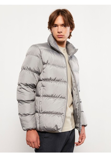 Yeni Sezon Standart Kalıp Dik Yaka Erkek Şişme Mont