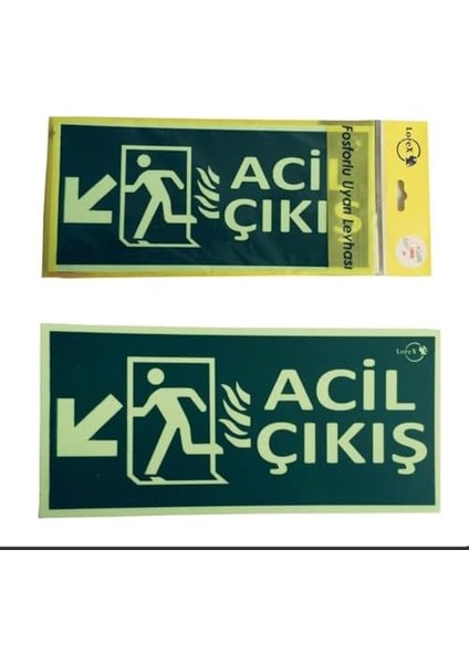 Lr-Fld Fotolümen Fosforlu Yön Levhası - Sol - Yön Ok Sembollü - Acil Çıkış Yazılıdır fiyatları