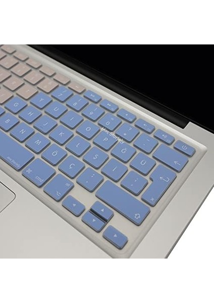 MacBook Ultra Ince Silikon Film Air Pro Eski USB Li Model 2008/2017 Uyumlu Türkçe Q Klavye Koruyucu Film Renkli Baskı Mavi Pembe fiyatları