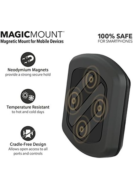 MAGVM2B Araba Için Manyetik Cep Telefonu Tutucu - Tüm Cihazlarla Evrensel - Araç Havalandırma Deliği Girişli modelleri
