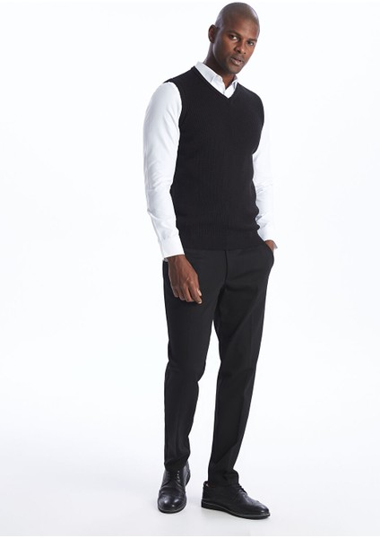 Yeni Sezon Standart Kalıp V Yaka Erkek Triko Süveter modelleri