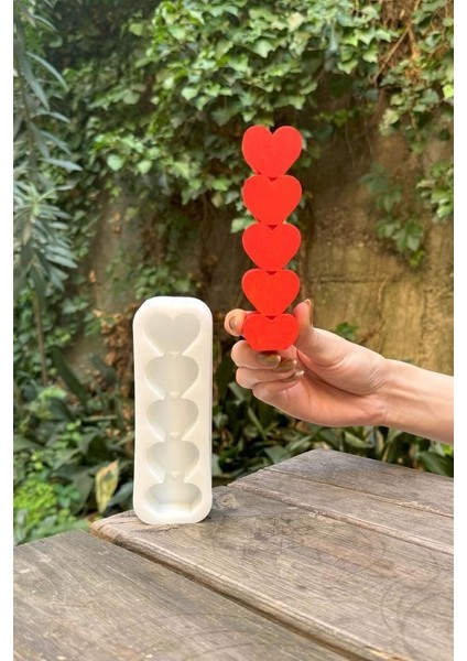 Concept Kalp Şerit Silikon Mum Kalıbı