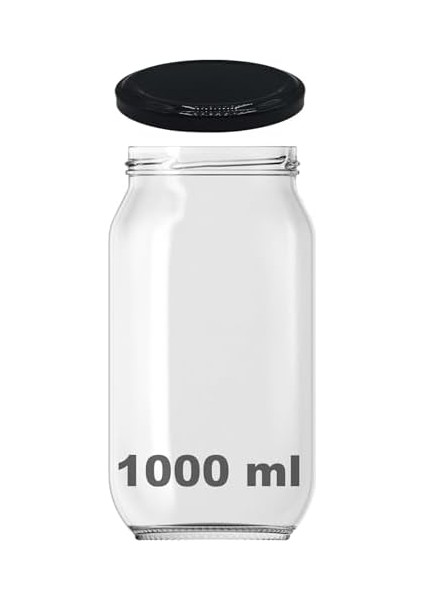 1000 ml Farklı Boyutlarda Kavanoz 1000 cc Konserve Metal Kapaklı Cam Kavanoz 6 Adet (Şeffaf, 1000 Cc) modelleri