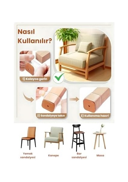 Adet Kare Papucu (3.5–3.9 Cm) – Şeffaf Silikon Keçeli, Gürültü Önleyici ve Zemin Mobilya Ayak Kılıfı fiyatları