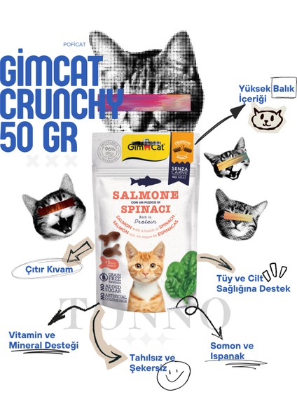 Crunchy Snacks Somonlu ve Ispanaklı Tahılsız Kedi Ödülü (50 Gr) fiyatları