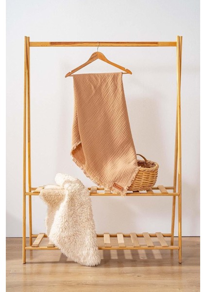 Sütlü Kahve 4 Katlı Müslin BATTANIYE%100 Pamuk Bebek & Çocuk Battaniye - Müslin Örtü