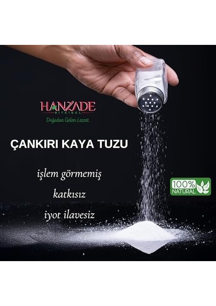 Hanzade Bitkisel 84 Mineralli Doğal Çankırı Kristal Kaya Tuzu 3 kg Toz (Öğütülmüş) + 3 kg Tane (Öğütülmemiş)