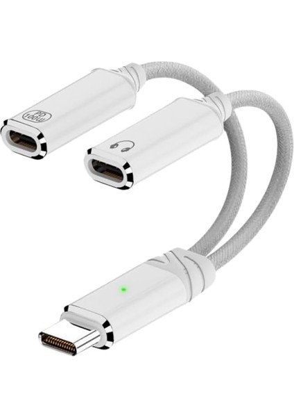 2in 1 100W Type C To Type C & Type C Hızlı Şarj Kulaklık Arama Dönüştürücü Otgtc