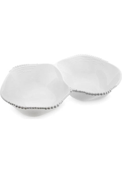 Maris Melamin 2 Bölmeli Beyaz Servis Kase 32.6X24.6X7.1 cm
