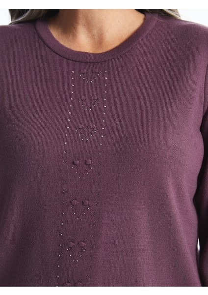 Yeni Sezon Bisiklet Yaka Taşlı Kadın Triko Kazak modelleri