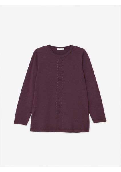 Yeni Sezon Bisiklet Yaka Taşlı Kadın Triko Kazak indirimleri