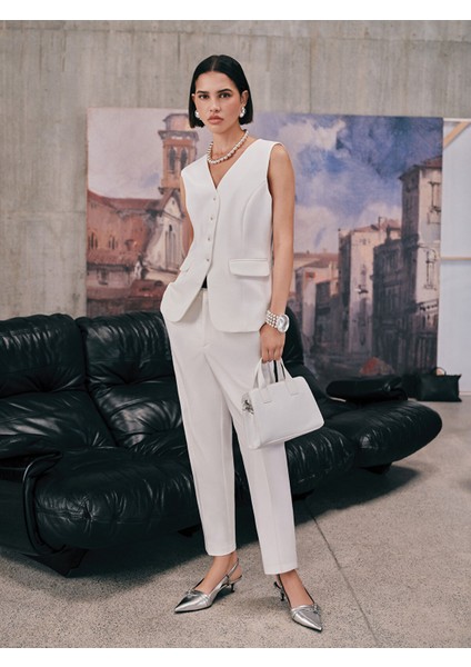 Yeni Sezon Beli Kemerli Rahat Kalıp Kadın Pantolon