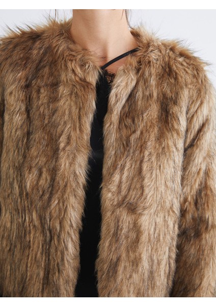 Yeni Sezon Bisiklet Yaka Kadın Kürk Mont modelleri