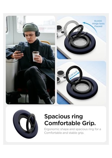 Nanopop Magfit Için Manyetik Telefon Tutucu & Stand Magsafe Özellikli Ring Blueberry Navy - AMP09028 modelleri