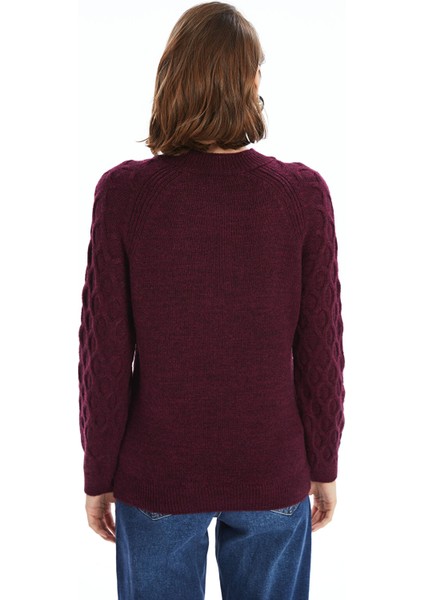 Yeni Sezon Bisiklet Yaka Kendinden Desenli Uzun Kollu Kadın Triko Kazak fırsatları