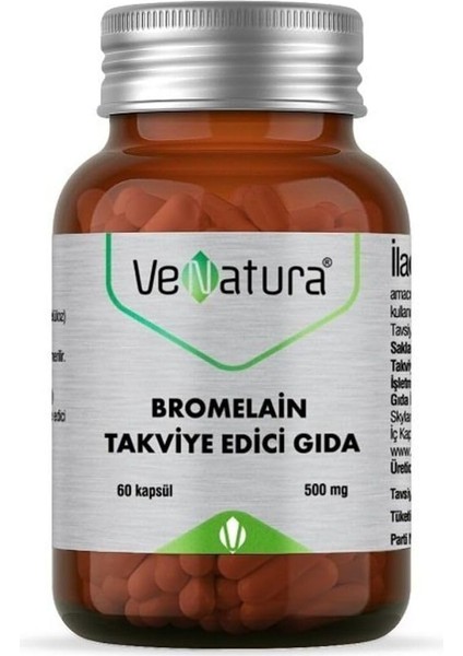 Venatura Bromelain 60 Kapsül Aromasız Renkli