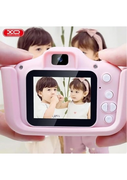 Xo XJ01 Mini Dijital Oyunlu Çocuk Kamerası – Ön/arka Kamera, 8x Zoom, 1080P Video, Oyunlu, Renkli Çerçeveli, Silikon Koruma (Pembe) fiyatları