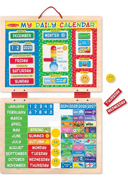 & Doug Ilk Günlük Manyetik Takvimim, Gelişimsel Oyuncak, Aktiviteler, 3+, Erkek Veya Kız Çocuğa Hediye