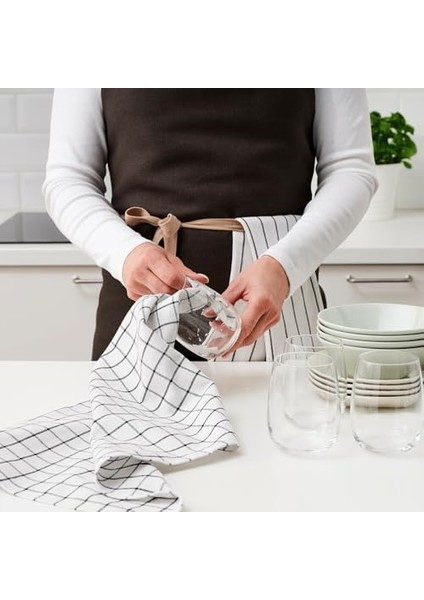 Rınnıg Çay Havlu, Beyaz/koyu Gri/desenli, 18X24 (45X60 Cm) modelleri