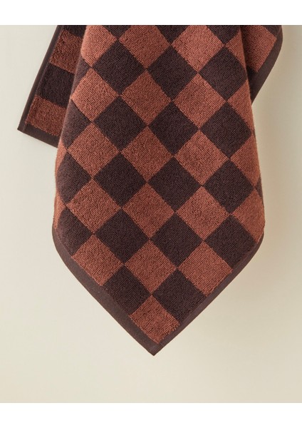 Savanna Check Pamuk Yüz Havlusu 50X80 cm Kahve-Açık Kahve fiyatları