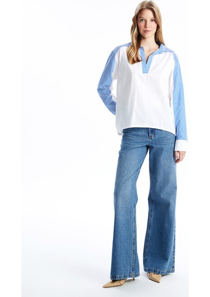 Yeni Sezon Polo Yaka Çizgili Oversize Kadın Tişört fiyatları