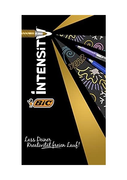 Intensity Permanent Marker Metalik Kalıcı Işaretleyiciler - 5'li Paket - Çeşitli Metalik Renkler - Koyu ve Açık Yüzeyler Için - Düşük Koku modelleri