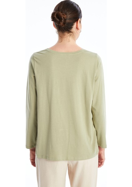 Yeni Sezon Bisiklet Yaka Çiçekli Kadın Tişört fırsatları