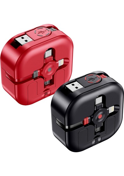 Çoklu Şarj Kablosu 4.5A, 4ft Çok Hızlı Şarj Kablosu Geri Çekilebilir USB Kablosu 3'ü 1 Arada Çoklu Şarj Senkronizasyon Kablosu Yıldırım/tip C/mikro USB Bağlantı Noktaları,