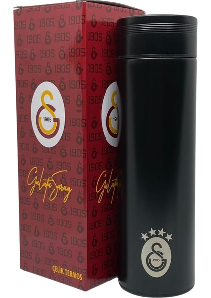 500ML Lisanslı Çift Katlı Paslanmaz Çelik Termos 8 Saat Soğuk Hediye Kutulu Siyah