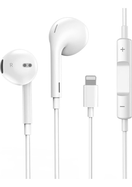 Kablolu Kulak Içi Kulaklık 120 cm Ses Açma Kapama Hd Ses Kalitesi Mikrofonlu Iphone Kulaklık Ios Lightning