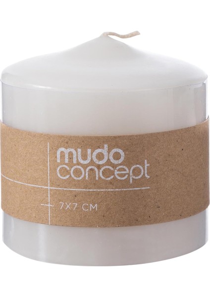 Concept Sütun Mum Beyaz 7x7 cm