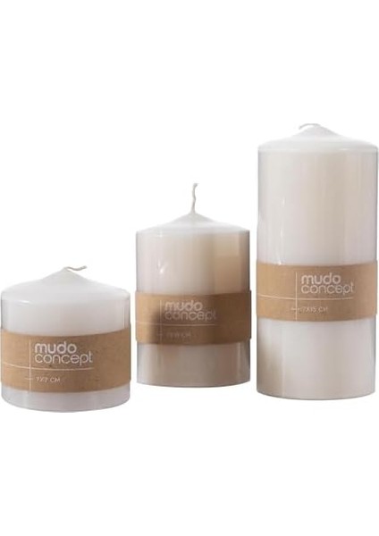 Concept Sütun Mum Beyaz 7x7 cm fiyatları