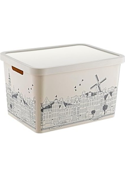 Stafi Desenli Çok Amaçlı Kapaklı Kutu 18 Lt Amsterdam fiyatları