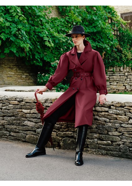 Yeni Sezon Kruvaze Yaka Kadın Trençkot