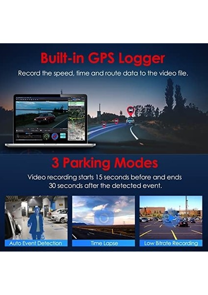 A129 Pro Duo 2 Kameralı Ön-Arka 4K Wifi Gps'li Araç Kamerası fiyatları