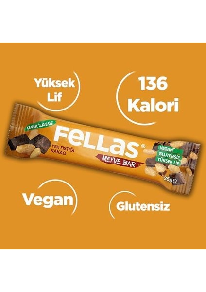 Fellas Meyve Bar, Yer Fıstığı ve Kakaolu, 35GR x 12 Adet fiyatları