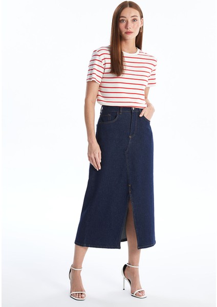 Yeni Sezon Standart Fit Kadın Jean Etek