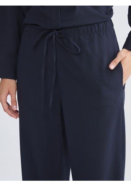 Yeni Sezon Beli Lastikli Geniş Paça Kadın Pantolon modelleri