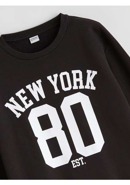 Yeni Sezon Bisiklet Yaka New York Baskılı Erkek Çocuk Sweatshirt fiyatları
