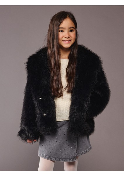 Yeni Sezon Kız Çocuk Suni Kürk Kaban