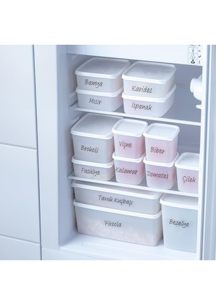Etiketli 14 Lü Çok Amaçlı -20°c Derin Dondurucu Gıda Erzak Saklama Kabı Seti