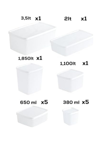 Etiketli 14 Lü Çok Amaçlı -20°c Derin Dondurucu Gıda Erzak Saklama Kabı Seti fiyatları