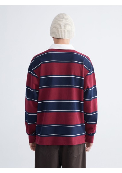 Yeni Sezon Polo Yaka Çizgili Erkek Sweatshirt fırsatları