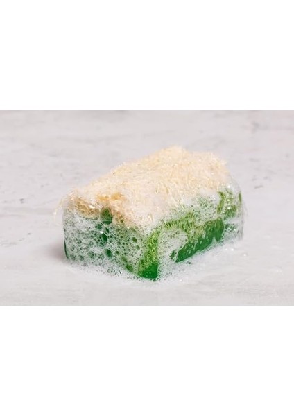 Kabak Lifli Katı Doğal Sabun Aloe Veralı El Yüz Saç Vücut Için, El Yapımı Banyo Sabunu 130GR