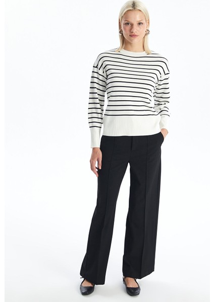 Yeni Sezon Bisiklet Yaka Çizgili Uzun Kollu Kadın Triko Kazak fiyatları